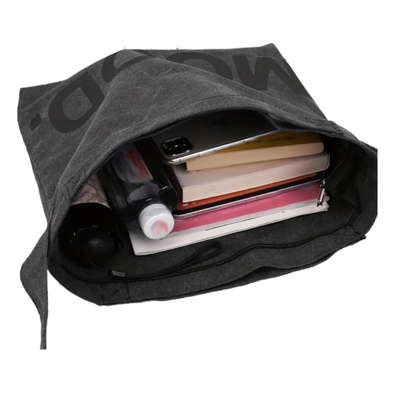 “Mood” cute canvas tote bad. Black with adjustable strap. New with tags. - Picture 4 of 7